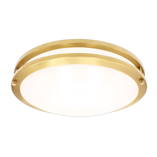 12" LED Double Ring Golden Flushmount Light - 16w with 5-in-1 CCT 2700K/3000K/3500K/4000K/5000K