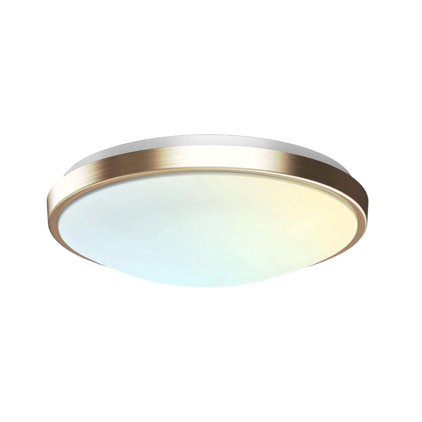 13" Round Brushed Nickel Golden Dimmable Flush Mount Ceiling Light, Single Ring - 1280 Lumens - 16W - 5 Color Switchable (2700K/3000K/3500K/4000K/5000K)