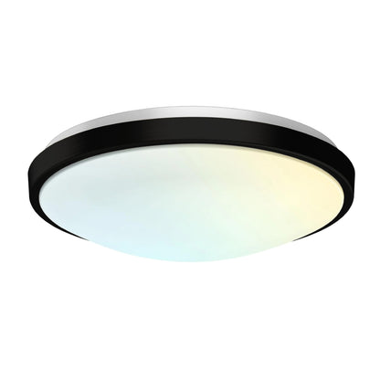 15" Round Brushed Nickel Black Matt Dimmable Flush Mount Ceiling Light | 1760 Lumens | 22W | 5 Color Switchable (2700K/3000K/3500K/4000K/5000K)