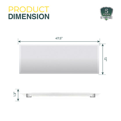 1x4 LED Panel 5200 Lumens, Adjustable Wattage 20W-40W, Selectable CCT 3500K-5000K