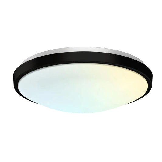 20-Inch Brushed Nickel Black Matt Dimmable Flush Mount Single Ring Ceiling Light – 2080 Lumens, 26W, 5 Adjustable Color Temperatures (2700K-5000K)