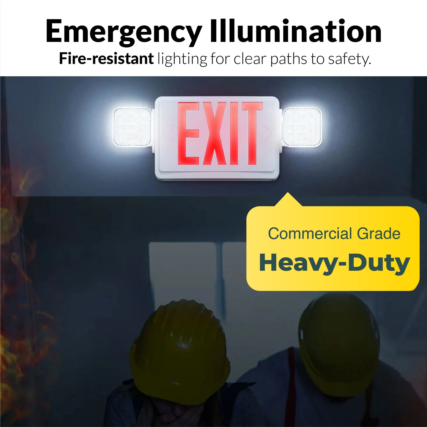 2 Head LED Exit Sign (Red), Floodlight