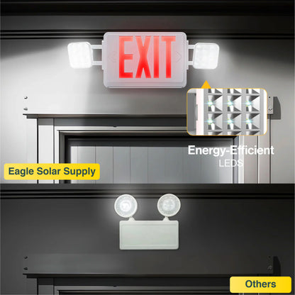 2 Head LED Exit Sign (Red)