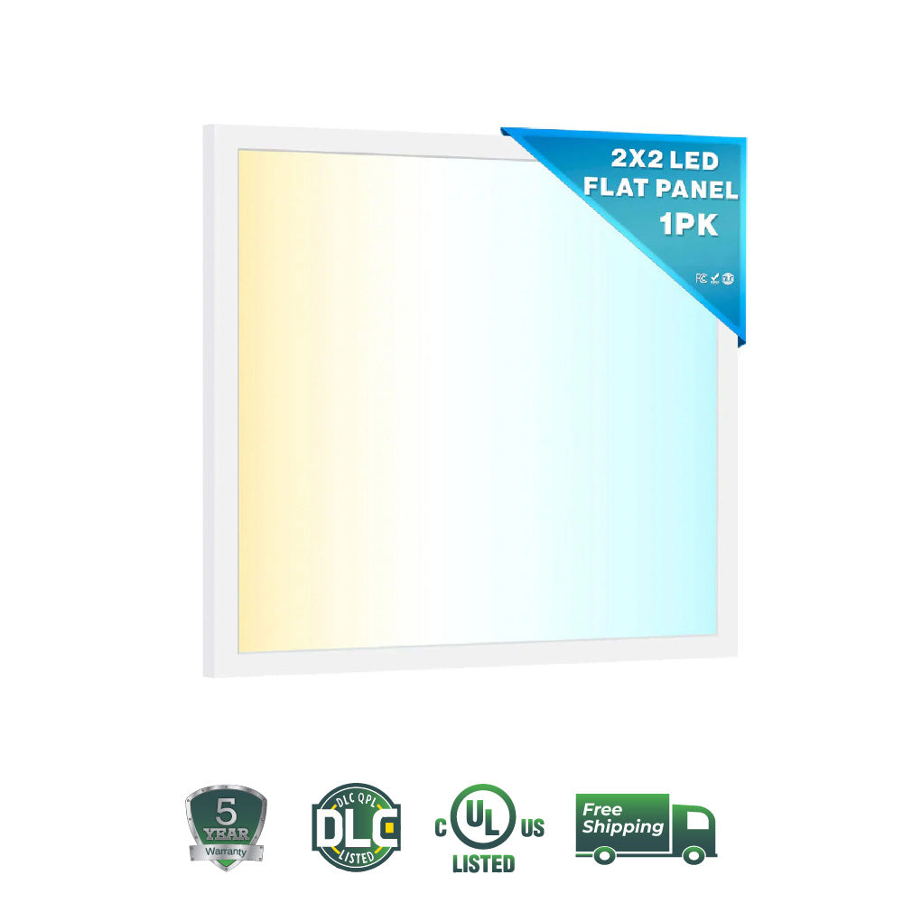 2x2 LED Panel 5200 Lumens, Adjustable 20W-40W, Selectable CCT 3500K-6500K