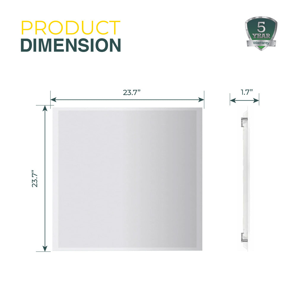 2x2 LED Panel 5200 Lumens, Adjustable 20W-40W, Selectable CCT 3500K-6500K