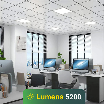 2x2 LED Panel 5200 Lumens, Adjustable 20W-40W, Selectable CCT 3500K-6500K