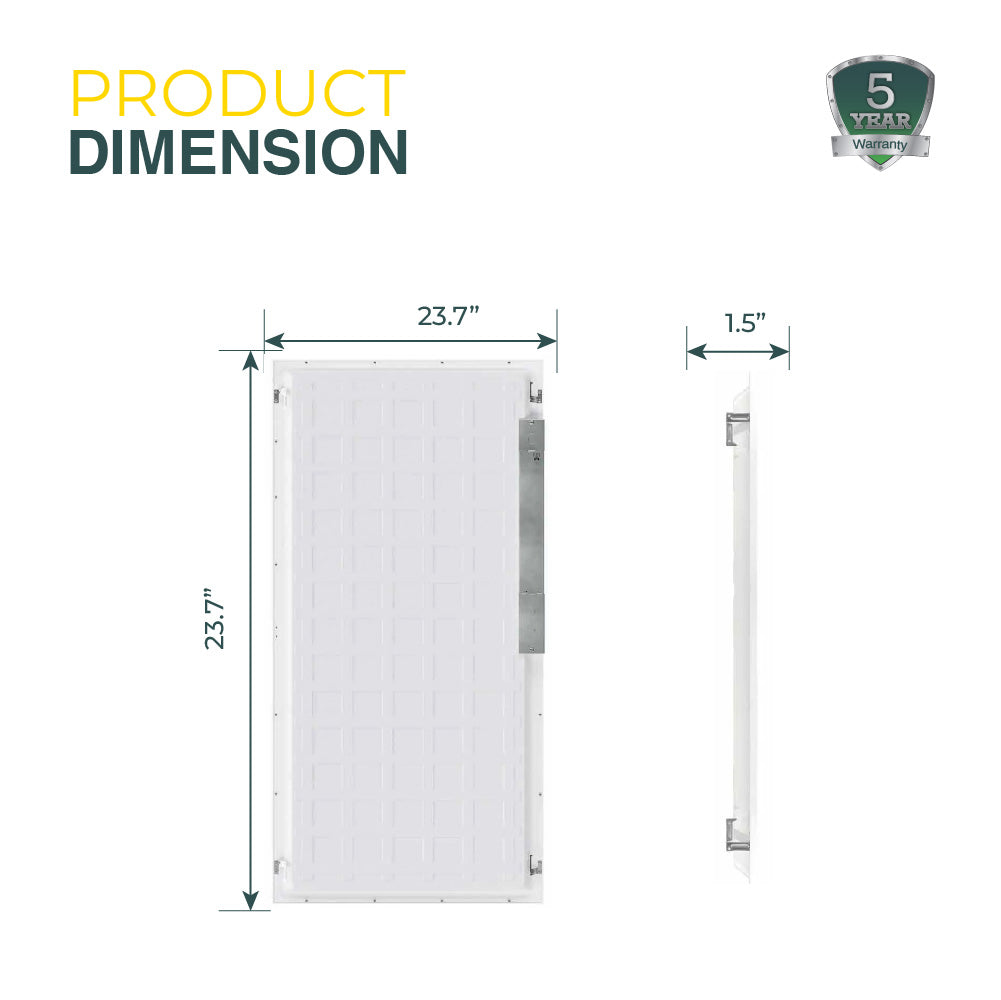 2x4 LED Panel 6500 Lumens, Adjustable Wattage 25W-50W, Selectable CCT 3500K-6500K