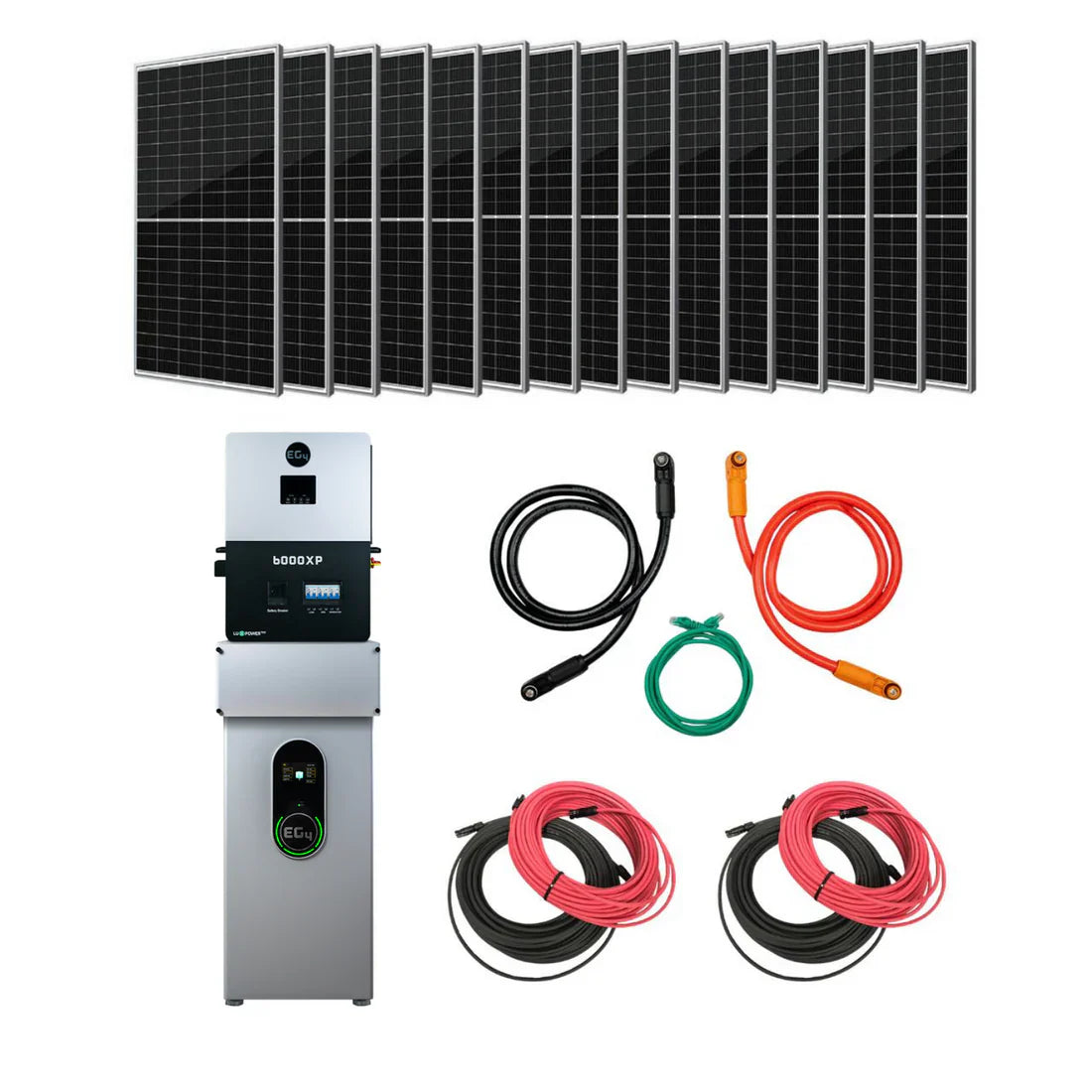 Complete Off-Grid Solar Kit EG4 6000XP | 8000W PV Input | 6000W Output | 48V 280Ah | 14.3kWh | WallMount Indoor Battery + Up To 7200W PV Solar