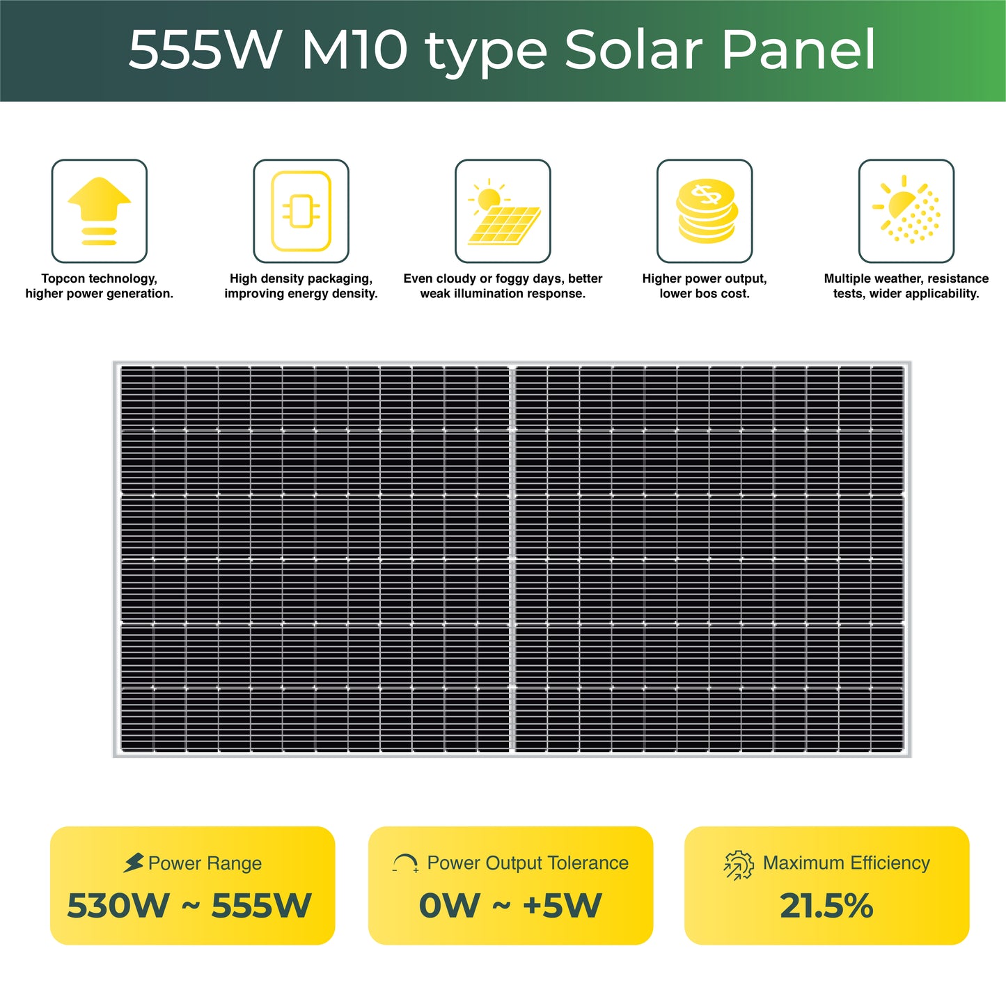 Eco-friendly and high-efficiency solar panel – designed for optimal energy production, durability, and sustainability in residential and commercial applications