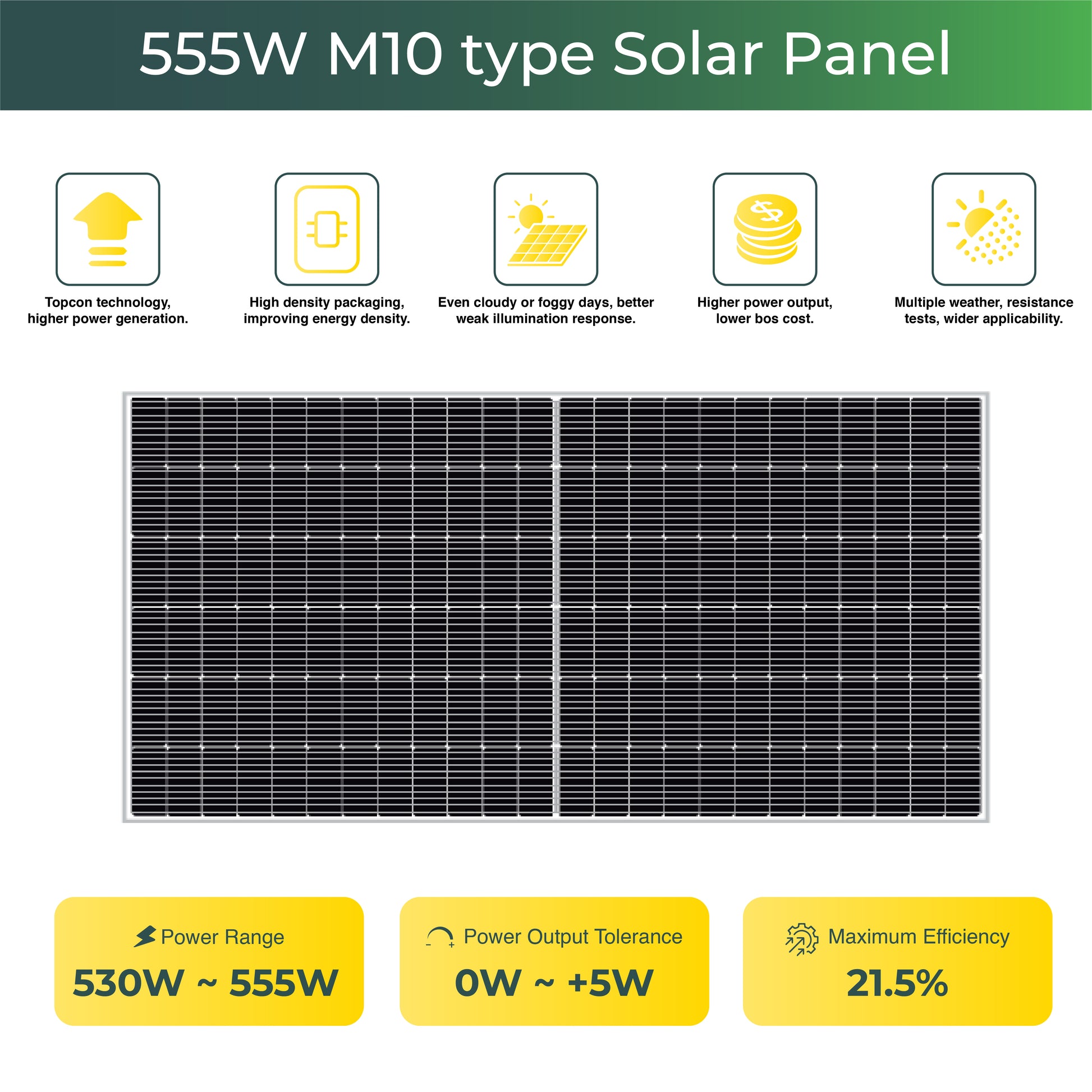 Eco-friendly and high-efficiency solar panel – designed for optimal energy production, durability, and sustainability in residential and commercial applications