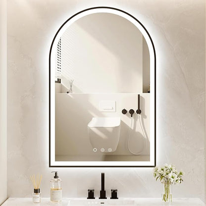 LED mirror with modern design – sleek, illuminated mirror providing enhanced lighting for vanity, bathroom, or makeup use, perfect for clarity and style