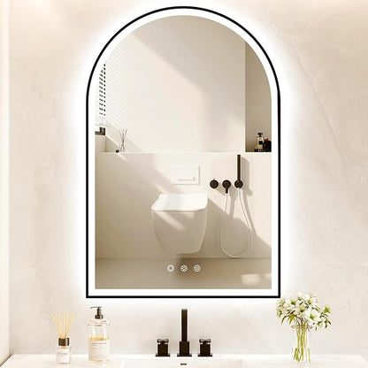 LED mirror with modern design – sleek, illuminated mirror providing enhanced lighting for vanity, bathroom, or makeup use, perfect for clarity and style