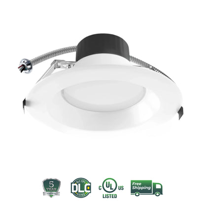 Commercial Recessed LED Lighting, 6 Inch, 22W-15W-10W, Selectable Wattage & CCT, 1800 Lumens