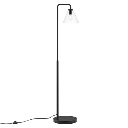 Element Transparent Glass Glass and Metal Floor Lamp