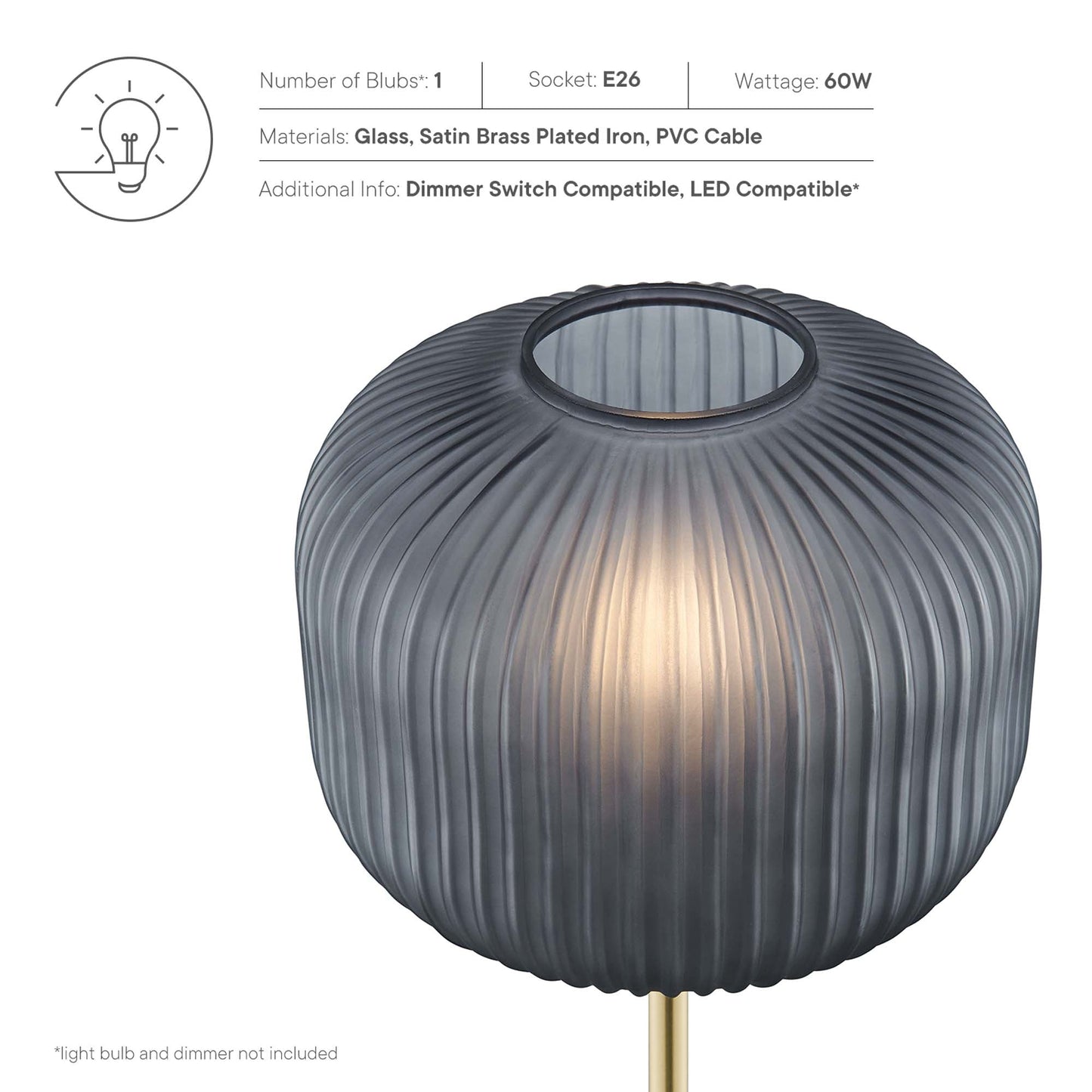 Reprise Glass Sphere Glass and Metal Floor Lamp