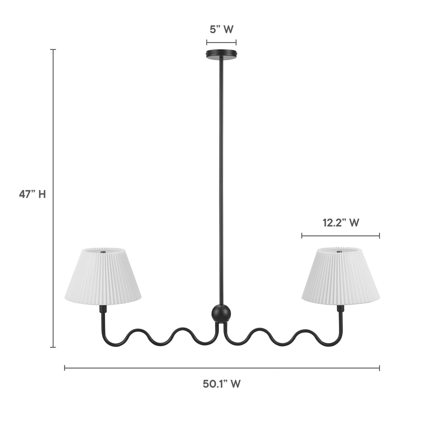 Wave Squiggle 2-Arm Pendant Light by ES Supply