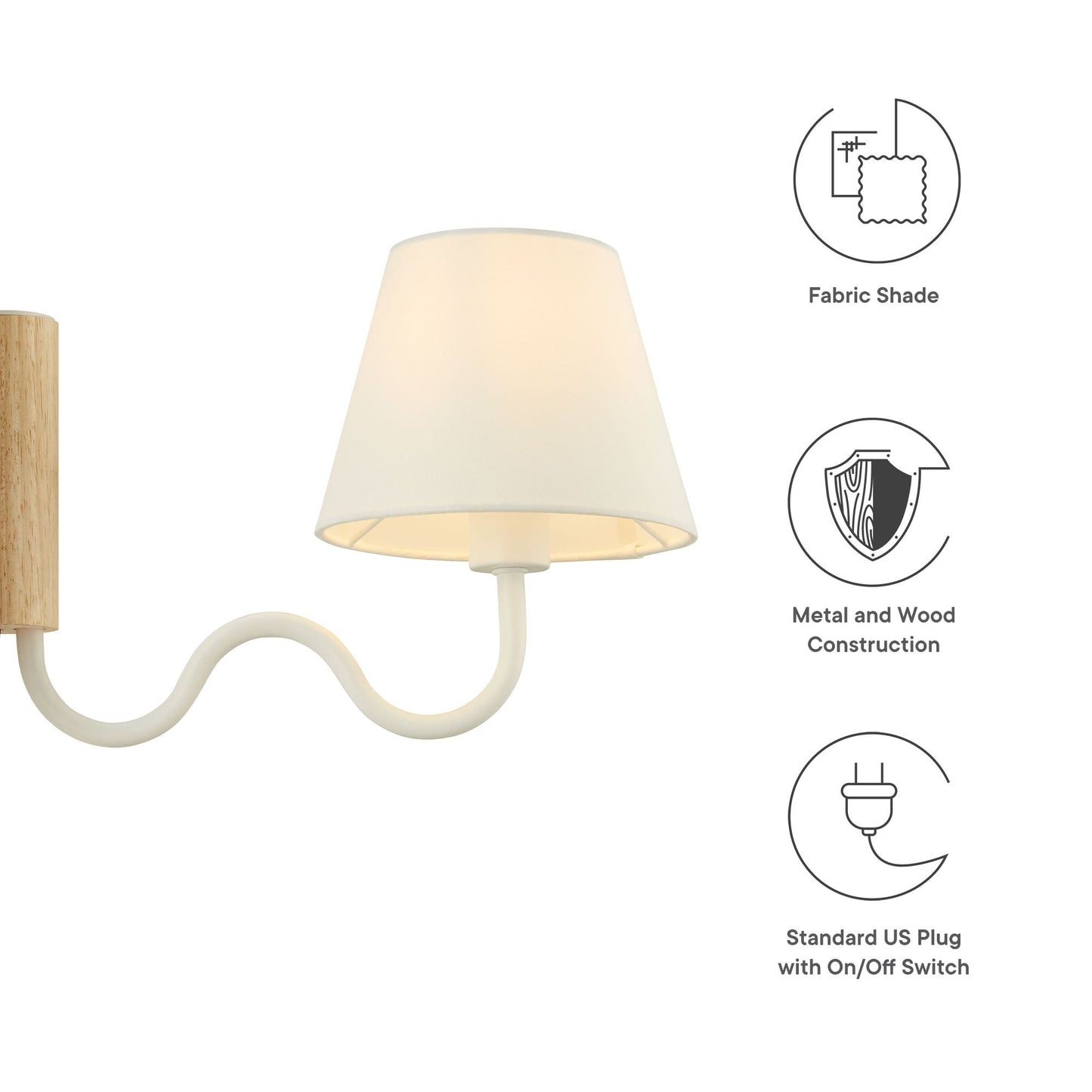 Sunlit Squiggle Arm Wall Sconce by ES Supply