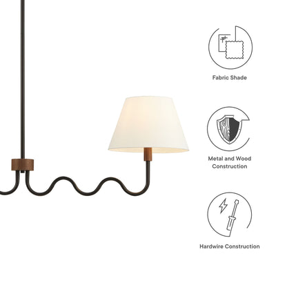 Sunlit Squiggle 2-Arm Pendant Light by ES Supply