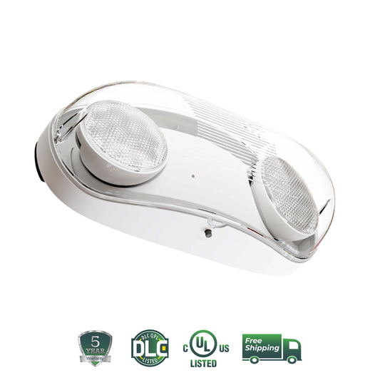 LED 2-Head Outdoor Emergency Light, 2.4W, 6500K CCT, 400 Lumens