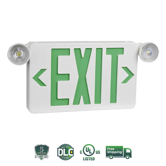 2 Head LED Exit Sign (Green)