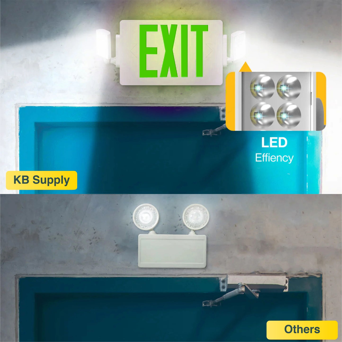 2 Head LED Exit Sign (Green)