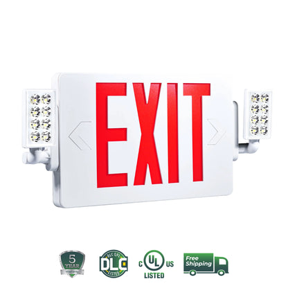 2 Head LED Exit Sign (Red)