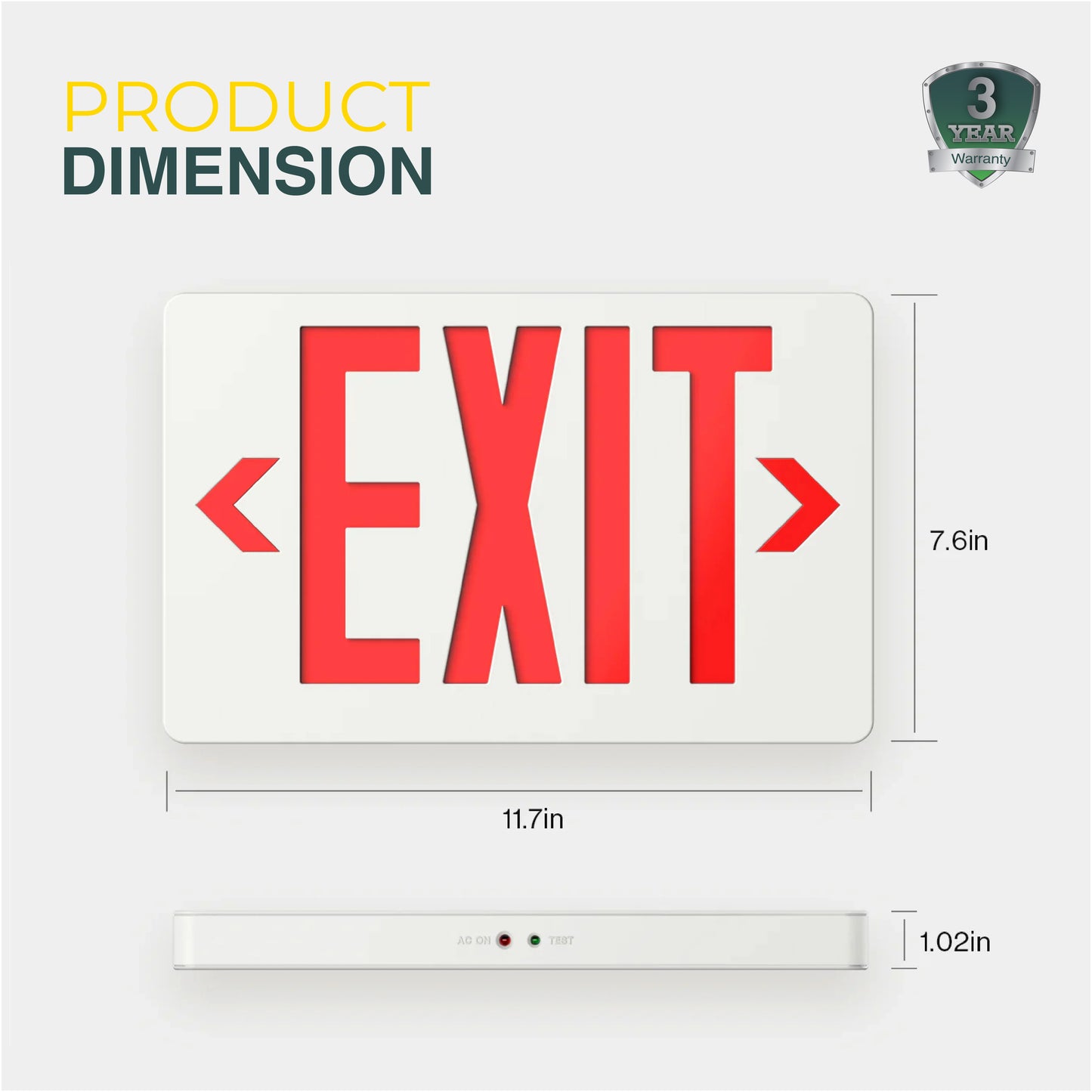 LED Exit Sign (Red), Damp Rated