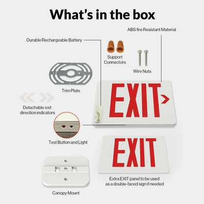 LED Exit Sign (Red), Damp Rated