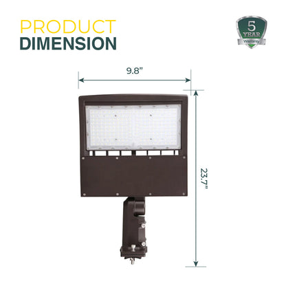 LED Pole Light with Photocell Sensor & Wattage Adjustable – 70W/100W/150W, 22000 Lumens, 5000K, IP65 Waterproof, Universal Mount for Street & Parking Lot