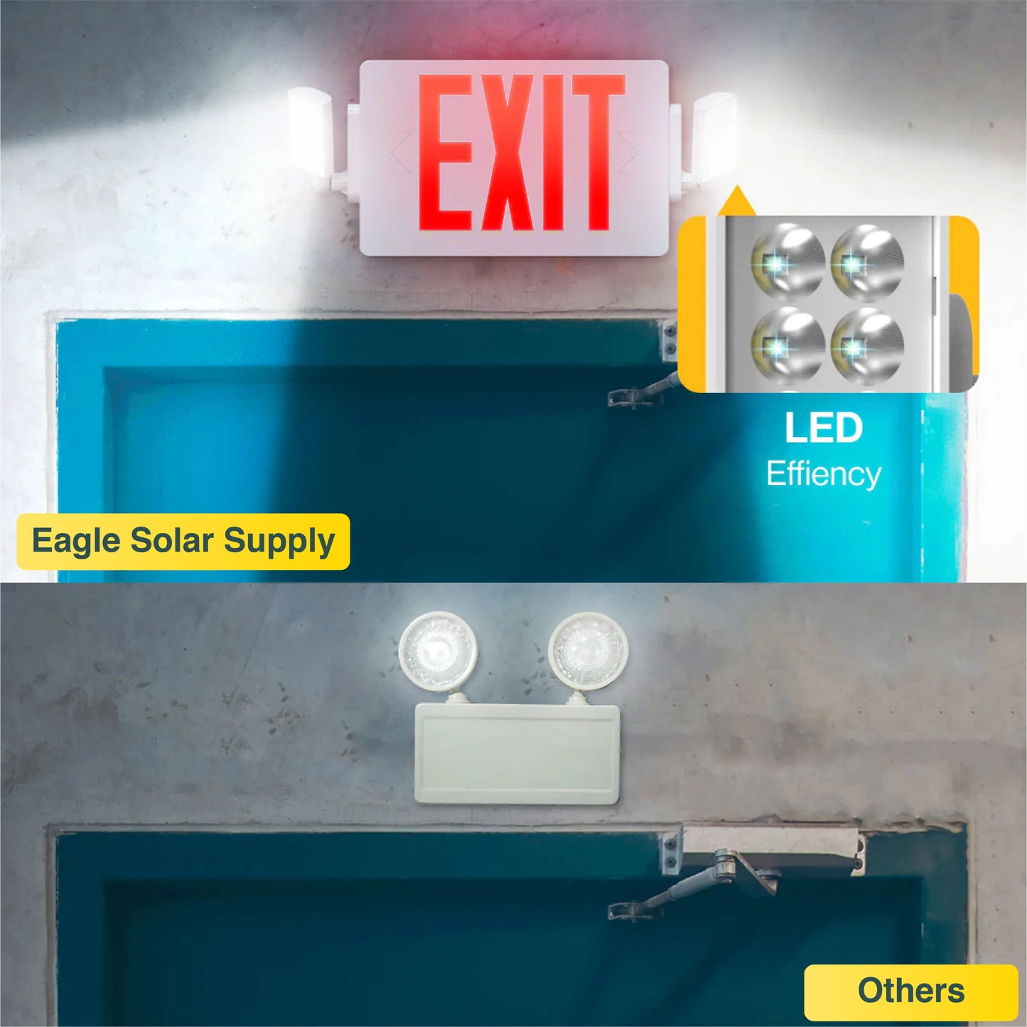 2 Head LED Exit Sign (Red), Floodlight