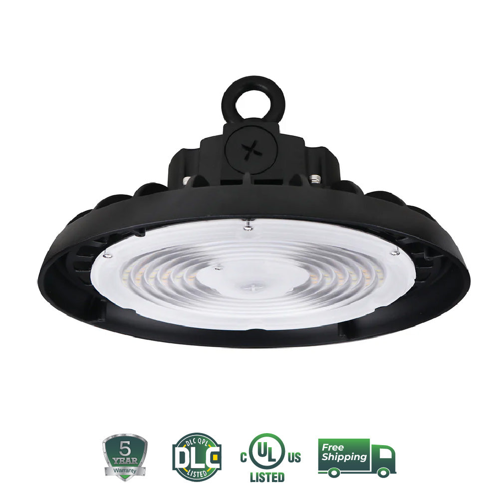 150w UFO LED High Bay 23300 Lumens, Adjustable Wattage & Selectable CCT 3500K-5000K