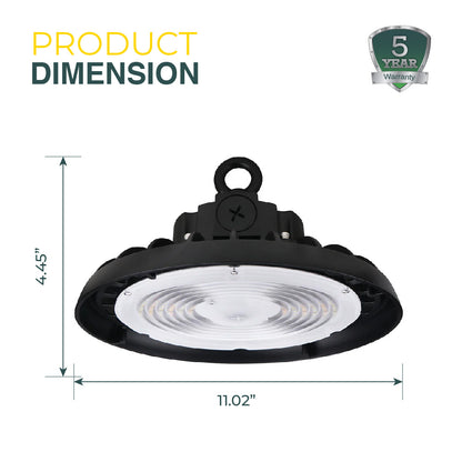 150w UFO LED High Bay 23300 Lumens, Adjustable Wattage & Selectable CCT 3500K-5000K