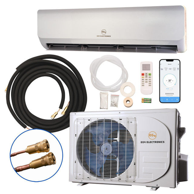 EG4 12K Mini-Split Air Conditioner Heat Pump | 12000 BTU | SEER2 28.5 | Energy Star Certified | Plug-N-Cool Do-It-Yourself Installation