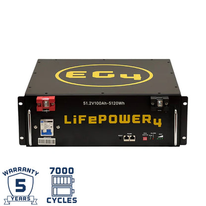 EG4 LifePower4 V2 Lithium Batteries Kit | 30.72kWh | 6 Server Rack Batteries With Pre-Assembled Enclosed Rack | With Door & Wheels | Welded