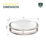 Brushed Nickel LED Double Ring Flushmount Light - 16W with 5-in-1 CCT 2700K/3000K/3500K/4000K/5000K - Image 2