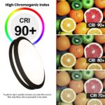 LED Double Ring Black Matt Flushmount Light - 22W with 5-in-1 CCT 2700K/3000K/3500K/4000K/5000K - Image 4