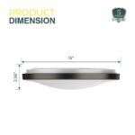 Round Brushed Nickel Black Matt Dimmable Flush Mount Ceiling Light, Single Ring - 1280 Lumens - 22W - 5 Color Switchable (2700K/3000K/3500K/4000K/5000K) - Image 2