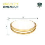 LED Double Ring Golden Flushmount Light -26W with 5-in-1 CCT 2700K/3000K/3500K/4000K/5000K - Image 2