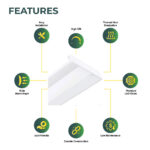 1x4 LED Center Basket Troffer Light | 5200 Lumens | Selectable 25W-40W | CCT 3500K-5000K | Perfect for Offices & Commercial Lighting - Image 7