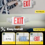 2 Head LED Exit Sign Red with Floodlight | Emergency Exit Light for Commercial and Industrial Use - Image 7