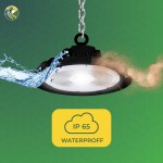 UFO LED High Bay Lights 300W/280W/260W Wattage Adjustable, 3500K/4000K/5000K CCT Changeable, 150LM/W to 155LM/W Lumens, 110-277V, 1-10V Dimmable, UL, DLC - Image 6