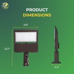 LED Pole Light with Photocell Sensor 150W/100W/70W Adjustable upto 5000K, Universal Mount for Street & Parking Lot - Image 7