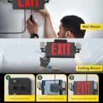 2 Head LED Exit Sign Red with Battery Backup for Commercial Buildings and Offices - Image 7