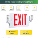 2 Head LED Exit Sign Red with Battery Backup for Commercial Buildings and Offices - Image 2