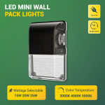 LED Mini Wall Pack Lights | Energy-Efficient | Photocell Sensor | Adjustable Wattage & CCT |15W/20W/25W | (3000K/4000K/5000K) | 5-Year Warranty