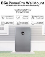 EG4 PowerPro WallMount AllWeather Lithium Battery | 48V 280Ah | 14.3kWh LiFePO4 | All-Weather Energy Storage | UL1973, UL9540A | 10-Year Warranty - Image 2
