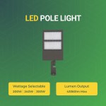 LED Pole Light with Photocell Sensor 300W Adjustable